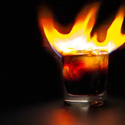 Une image de La Flamme du Désert : le cocktail qui envoie du pâté ! - image générée par IA (DALL-E)