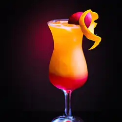 Une image de Le cocktail qui mettra du soleil dans ta soirée : Sunset Passion ☀️🍹 - image générée par IA (DALL-E)