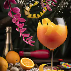 Une image de Mangue Orange Fizz : le cocktail qui va vous faire vibrer ! - image générée par IA (DALL-E)