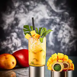 Une image de Éclatez-vous avec ma Mangue Frappée au Rhum ! - image générée par IA (DALL-E)