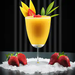 Une image de Cocktail Mango-Fraise Éclat : la recette à tester absolument ! - image générée par IA (DALL-E)