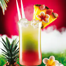Une image de Mon cocktail tropical préféré 🏝️🍹 - image générée par IA (DALL-E)