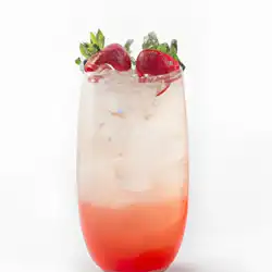 Une image de Fraise & Gingembre Fizz : le cocktail de l'été ! - image générée par IA (DALL-E)