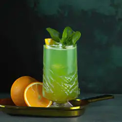 Une image de J'ai bu la Pomme-Menthe Orange ⏰ #testaveclea - image générée par IA (DALL-E)