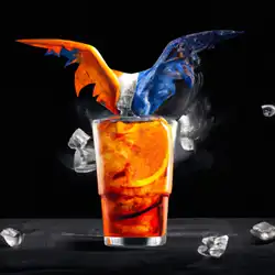 Une image de J'ai testé l'Orange Red Bull Bomb, le cocktail qui m'a donné des ailes (et un peu plus) - image générée par IA (DALL-E)