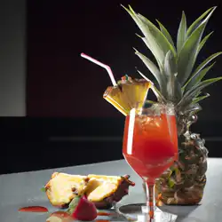 Une image de Le Cocktail Fraise et Ananas : la douceur acidulée - image générée par IA (DALL-E)