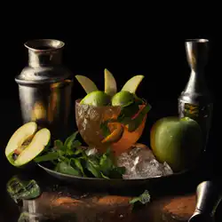 Une image de Le cocktail qui te transporte dans un jardin de pommes - image générée par IA (DALL-E)