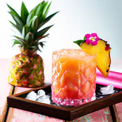 Une image de Cocktail Pink Pineapple Paradise : Un Paradis Tropical dans votre Verre !
