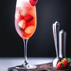 Une image de Un cocktail qui va faire pétiller tes papilles : Le Fraise Champagne Fizz